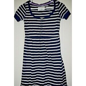 EUC AEROPOSTALE NAVY BLUE WHITE STRIPED STRETCH DRESS SIZE S SMALL